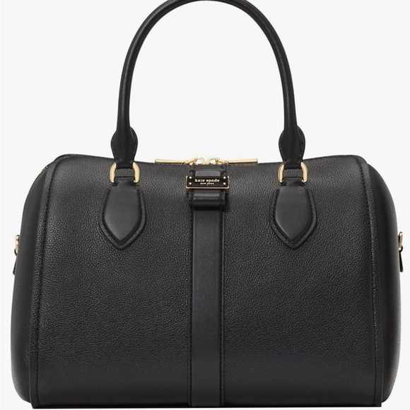 kate spade new york Nouveau Pebbled Leather Medium Duffle Bag Black NWT